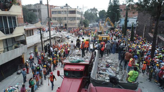 Rescue operations underway in Mexico City. (AFP)