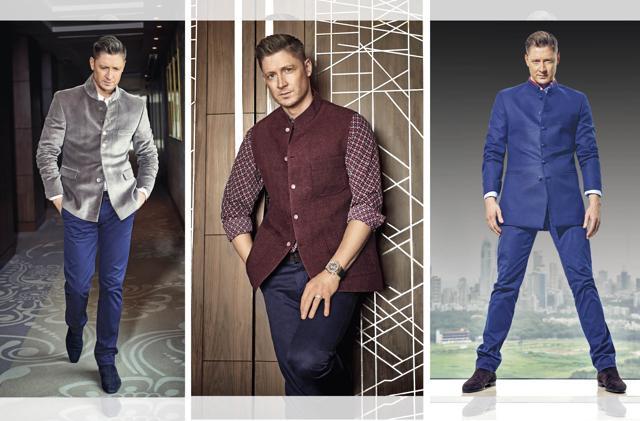 As the Aussie skipper, Michael Clarke was flamboyant, with blonde streaks in his hair, a diamond ear stud, and the tattoo sleeve. (From left) Clarke wears pants from Hugo Boss and, bandhgala and shirt by Manish Malhotra;Shirt and bandhgala by Ashish N Soni, pants from Hugo Boss and watch from Hublot; Bandhgala by Ashish N Soni, and pants and shirt from Hugo Boss (Prabhat Shetty ) As the Aussie skipper, Michael Clarke was flamboyant, with blonde streaks in his hair, a diamond ear stud, and the tattoo sleeve. (From left) Clarke wears pants from Hugo Boss and, bandhgala and shirt by Manish Malhotra;Shirt and bandhgala by Ashish N Soni, pants from Hugo Boss and watch from Hublot; Bandhgala by Ashish N Soni, and pants and shirt from Hugo Boss (Prabhat Shetty )