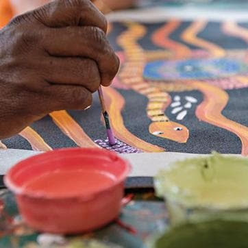 Anangu paintings are created for educational and ceremonial purposes as well as telling of events that have occurred. (Courtesy: Ayers Rock Resort ) Anangu paintings are created for educational and ceremonial purposes as well as telling of events that have occurred. (Courtesy: Ayers Rock Resort )