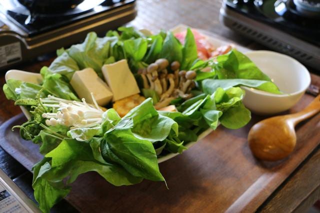 Pick from a variety of vegetables for a DIY soybean milk hot pot meal at a soybean farm (Rupali Dean)