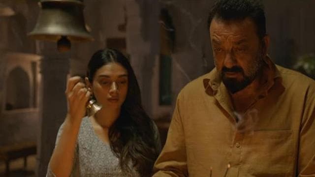 Aditi Rao and Sanjay Dutt in a still from Bhoomi.