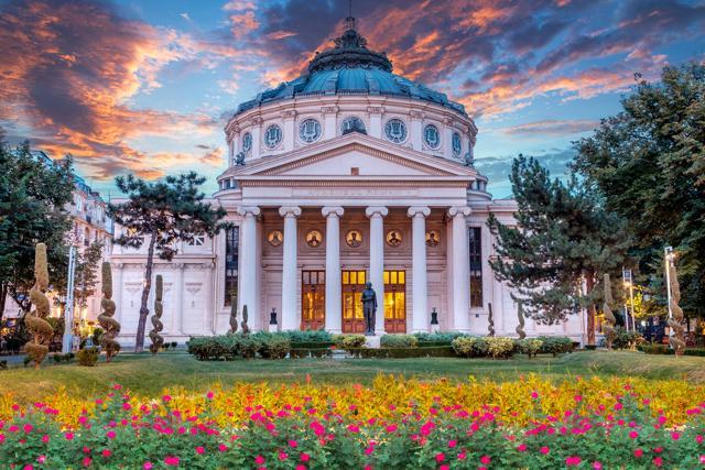 Romanian Atheneum, an important concert hall and a landmark in Bucharest, Romania. (Shutterstock) Romanian Atheneum, an important concert hall and a landmark in Bucharest, Romania. (Shutterstock)