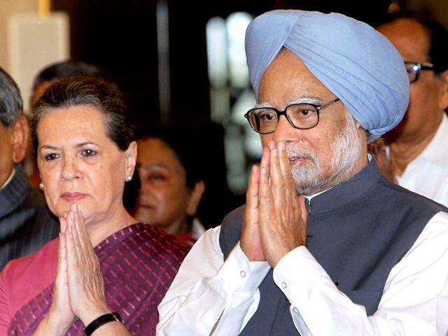 Manmohan Singh and Sonia Gandhi at Rashtrapati Bhawan in New Delhi. (PTI File Photo) Manmohan Singh and Sonia Gandhi at Rashtrapati Bhawan in New Delhi. (PTI File Photo)