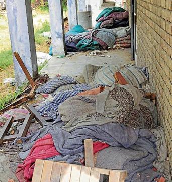 Waste material dumped in the corridor of Braille Bhavan in Ludhiana. (Gurminder Singh/HT) Waste material dumped in the corridor of Braille Bhavan in Ludhiana. (Gurminder Singh/HT)