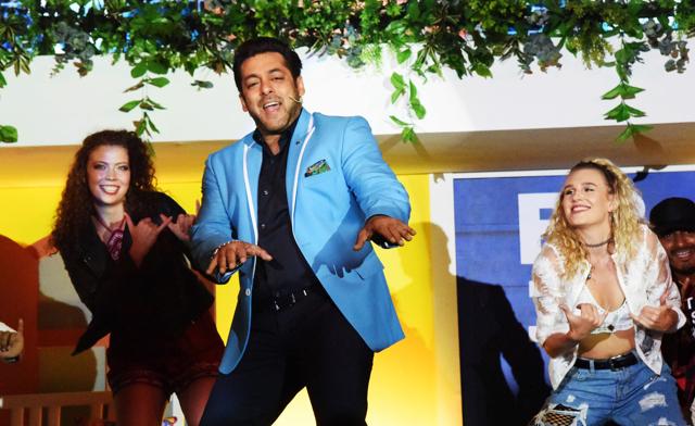 Indian Bollywood actor Salman Khan (C) dances during a launch event for the upcoming 11th edition of the television reality show Bigg Boss. (AFP) Indian Bollywood actor Salman Khan (C) dances during a launch event for the upcoming 11th edition of the television reality show Bigg Boss. (AFP)