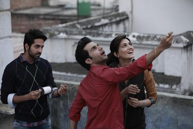 Ayushmann Khurrana, Rajkummar Rao and Kriti Sanon in a photo from Bareilly Ki Barfi.