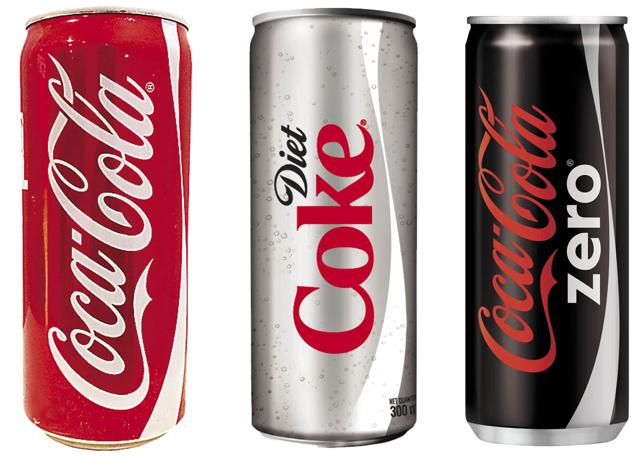 coke zero vs diet coke caffeine content