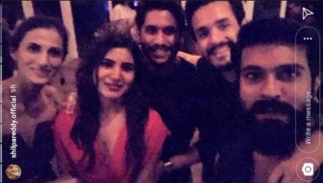 Naga, Sam and Akhil with Ram Charan Teja.