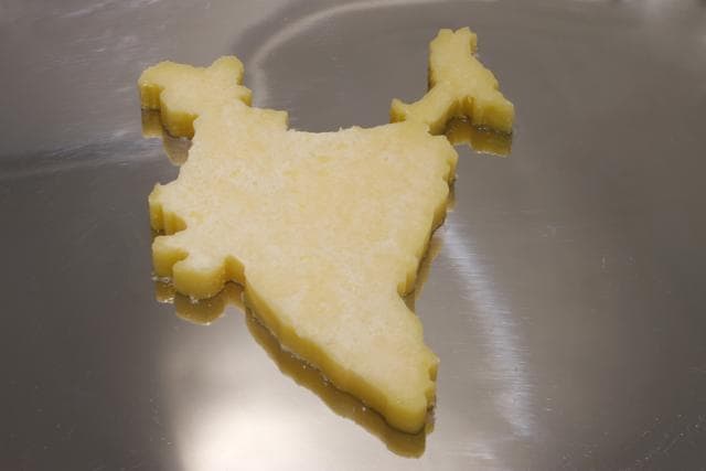 A mound of Amul butter shaped like the map of India is one of the exhibits on display at the show. (Ajit Bhadoriya) A mound of Amul butter shaped like the map of India is one of the exhibits on display at the show. (Ajit Bhadoriya)