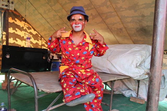 Mehas Ram is the circus clown. He says that outside the circus dwarfs like him find no acceptability and livelihood. (Manoj Sharma/HT Photo)