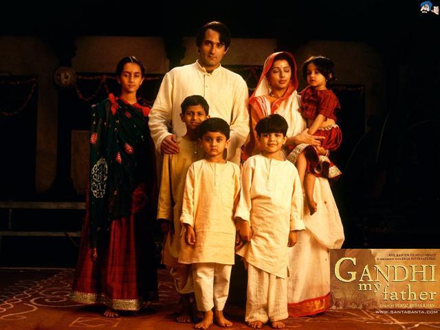 A still from the film Gandhi My Father.
