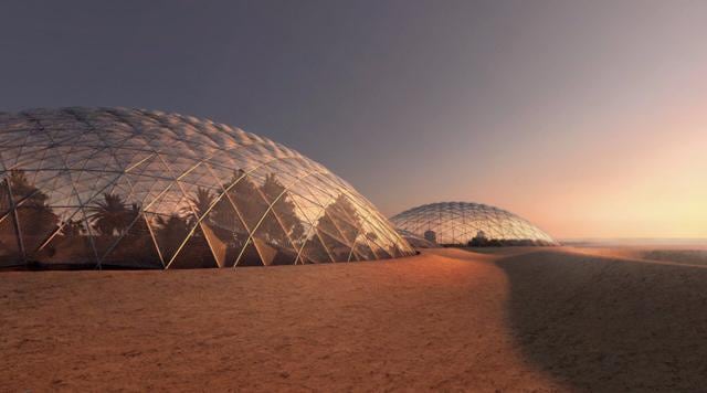 The ‘city’ will be made up of a series of futuristic domes, whose walls will be 3D-printed using Emirati desert sand. (The Mars Science City) The ‘city’ will be made up of a series of futuristic domes, whose walls will be 3D-printed using Emirati desert sand. (The Mars Science City)