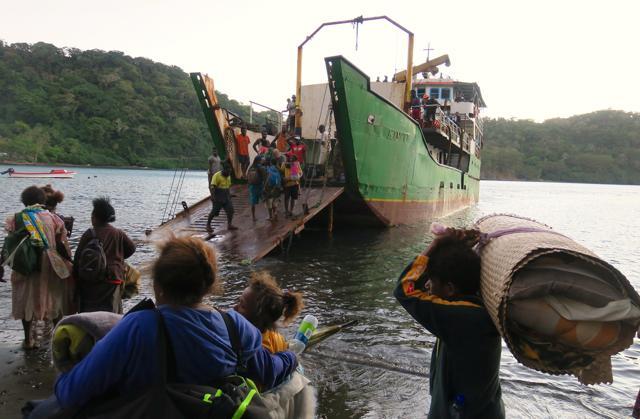Residents carrying their possessions board a boat at Lolowai Port as they evacuate due to the Manaro Voui volcano continuing to emanate smoke and ash on Vanuatu's northern island of Ambae in the South Pacific. (Reuters Photo) Residents carrying their possessions board a boat at Lolowai Port as they evacuate due to the Manaro Voui volcano continuing to emanate smoke and ash on Vanuatu's northern island of Ambae in the South Pacific. (Reuters Photo)