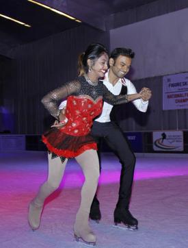 Anup K Yama and Aldrin Mathew performed in the senior category as part of 14th National Ice Skating Championship, hosted by Ice Skating Association of India. (Waseem Gashroo/HT Photo) Anup K Yama and Aldrin Mathew performed in the senior category as part of 14th National Ice Skating Championship, hosted by Ice Skating Association of India. (Waseem Gashroo/HT Photo)