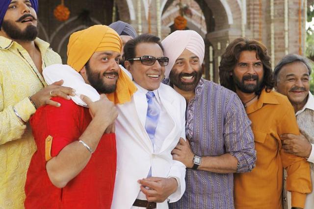 Actors Bobby Deol, Dharmendra and Sunny Deol in a still from Yamla Pagla Deewana. Actors Bobby Deol, Dharmendra and Sunny Deol in a still from Yamla Pagla Deewana.