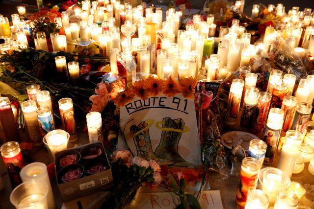 A candlelight vigil is pictured on the Las Vegas strip following a mass shooting at the Route 91 Harvest Country Music Festival in Las Vegas, Nevada. (Reuters Photo) A candlelight vigil is pictured on the Las Vegas strip following a mass shooting at the Route 91 Harvest Country Music Festival in Las Vegas, Nevada. (Reuters Photo)