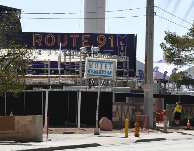 The front entrance to the Route 91 festival venue after a gunman killed more 59 people when he opened fire on a country music festival in Las Vegas, Nevada. (AFP Photo) The front entrance to the Route 91 festival venue after a gunman killed more 59 people when he opened fire on a country music festival in Las Vegas, Nevada. (AFP Photo)