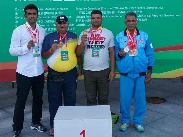 Athletes from Uttar Pradesh won seven medals, including two gold at the Asia Masters athletics event. (HT Photo)