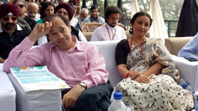 Author Vikram Seth and actress Divya Dutta attend the inaugural session of the Khushwant Singh Litfest in Kasauli on Friday. (Karun Sharma/HT) Author Vikram Seth and actress Divya Dutta attend the inaugural session of the Khushwant Singh Litfest in Kasauli on Friday. (Karun Sharma/HT)