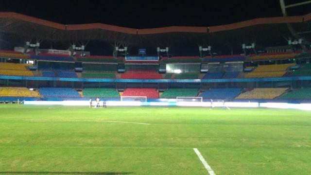 The Jawaharlal Nehru Stadium in Kochi will host its first FIFA U-17 World Cup game on Saturday. (HT Photo)