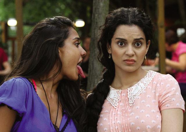 Lisa Haydon and Kangana Ranaut in a still from Queen.