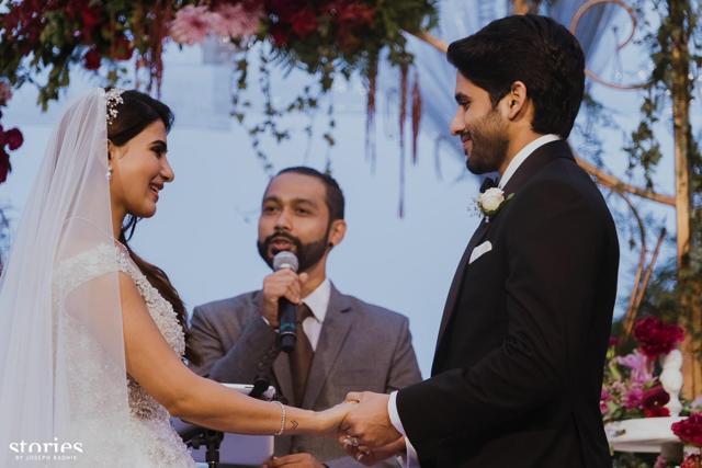 Naga Chaitanya and Samantha at the altar (Stories by Joseph Radhik) Naga Chaitanya and Samantha at the altar (Stories by Joseph Radhik)