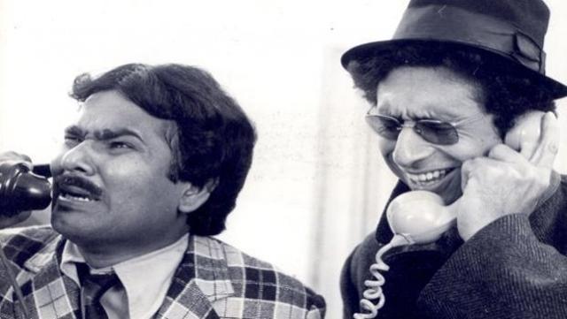 Actor Satish Kaushik with Naseeruddin Shah in a still from the film.
