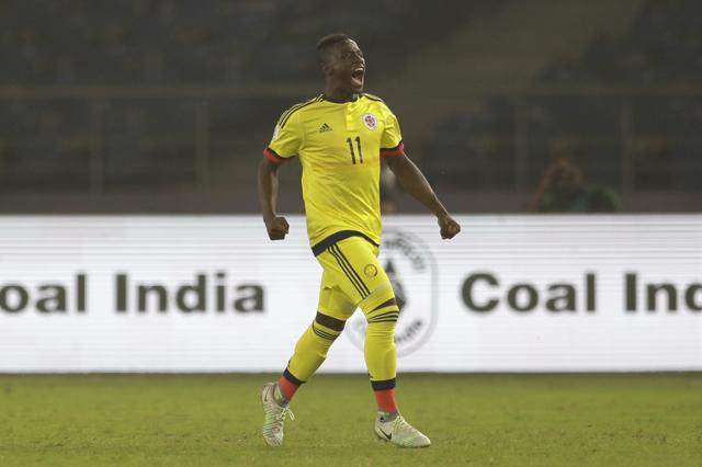 Juan Penaloza scored a brace for Colombia as they secured a hard fought win. (AP)