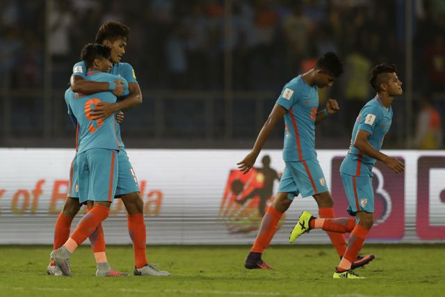 Jeakson Singh Thounaojam scored a wonderful goal for India as they finally got on the board in the FIFA U-17 World Cup. (AP)