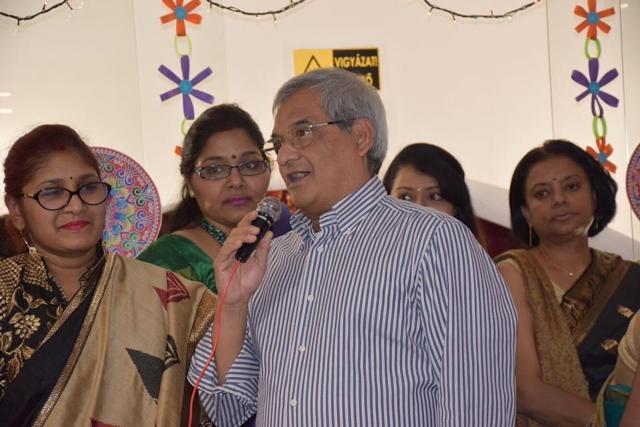 Malay Sarkar, a doctor who settled down in Hungary 45 years ago and never witnessed a puja in Bangladesh in all these years was invited to inaugurate the puja. (Photo courtesy Confluence of Cultures, Hungary)