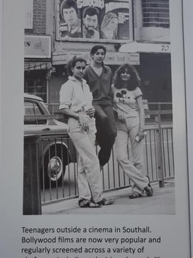 An image at the exhibition showing Indian-origin teens outside a cinema hall in Southall, London. (HT Photo)