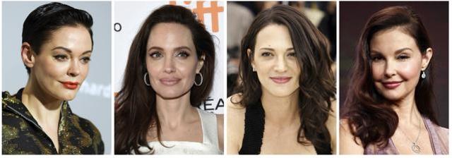 Rose McGowan, Angelina Jolie Pitt, Asia Argento and Ashley Judd, who are among the many women who have spoken out against Harvey Weinstein in on-the-record reports that detailed claims of sexual abuse. (AP) Rose McGowan, Angelina Jolie Pitt, Asia Argento and Ashley Judd, who are among the many women who have spoken out against Harvey Weinstein in on-the-record reports that detailed claims of sexual abuse. (AP)