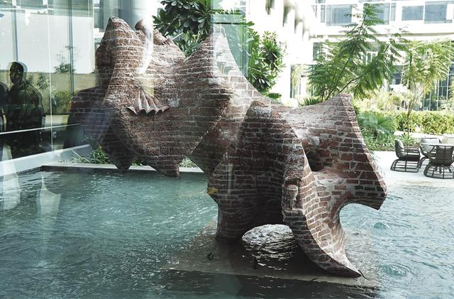 At Andaz Delhi, an installation represents the different kinds of brick that went into the creation of the many cities of Delhi At Andaz Delhi, an installation represents the different kinds of brick that went into the creation of the many cities of Delhi
