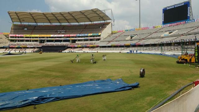 The Rajiv Gandhi International Stadium in Hyderabad will play host to the third and final T20I between India and Australia. (HT Photo)