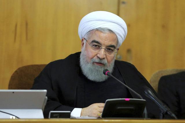 In this photo released by official website of the office of the Iranian Presidency, President Hassan Rouhani speaks during a cabinet meeting in Tehran. Rouhani said If the US backs out of the nuclear deal, "it won't be our failure at all, but a failure for the other side”. (AP File Photo)
