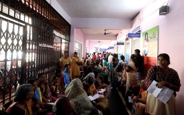 Patients at the Punalur Hospital in Kollam, Kerala on October 11, 2017. (Vivek Nair/Hindustan Times)