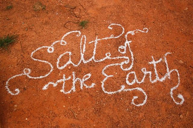 Locals created new fonts using food items like salt to write witty phrases in different languages at a Bangalore typervention. (Pic courtesy: Pooja Saxena) Locals created new fonts using food items like salt to write witty phrases in different languages at a Bangalore typervention. (Pic courtesy: Pooja Saxena)