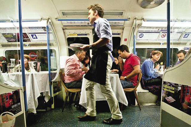For a perfect date night, make a reservation at The Underground Supper Club in Walthamstow, a theme restaurant serving food in an old carriage from one of the underground trains