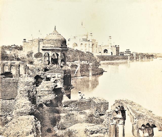 View of the Taj Mahal, Agra, from the East, circa 1858, taken by John Murray. This is arguably the first photograph to be taken of the Taj Mahal. (Alkazi Collection of Photography) View of the Taj Mahal, Agra, from the East, circa 1858, taken by John Murray. This is arguably the first photograph to be taken of the Taj Mahal. (Alkazi Collection of Photography)