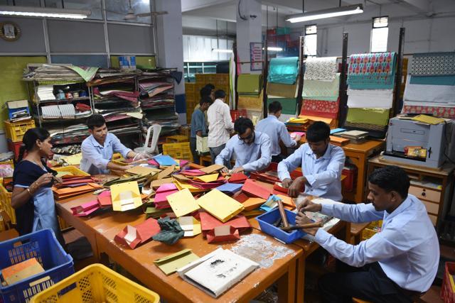 The students learn to make candles, paper products, cloth accessories which are sold at the association’s popular Diwali Bazar. (Sanchit Khanna/HT Photo) The students learn to make candles, paper products, cloth accessories which are sold at the association’s popular Diwali Bazar. (Sanchit Khanna/HT Photo)