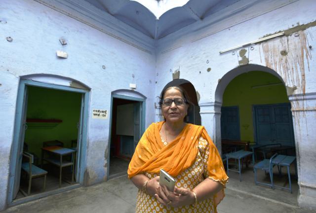Talat Jalal, the principal of Budaun Public School, where Najeeb studies up to Class 8. (Vipin Kumar/HT PHOTO)