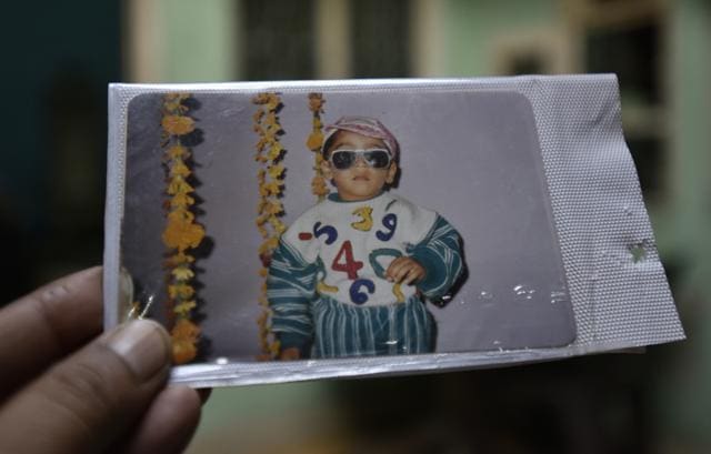A photo of Najeeb from the family album. (Vipin Kumar/HT PHOTO)