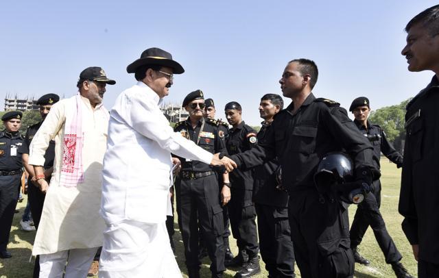 Vice-president Venkaiah Naidu, who was the chief guest at the 33rd Raising Day celebrations, said to become a ‘Zero Error Force’ should be the aim of the NSG. (Sanjeev Verma/HT PHOTO) Vice-president Venkaiah Naidu, who was the chief guest at the 33rd Raising Day celebrations, said to become a ‘Zero Error Force’ should be the aim of the NSG. (Sanjeev Verma/HT PHOTO)
