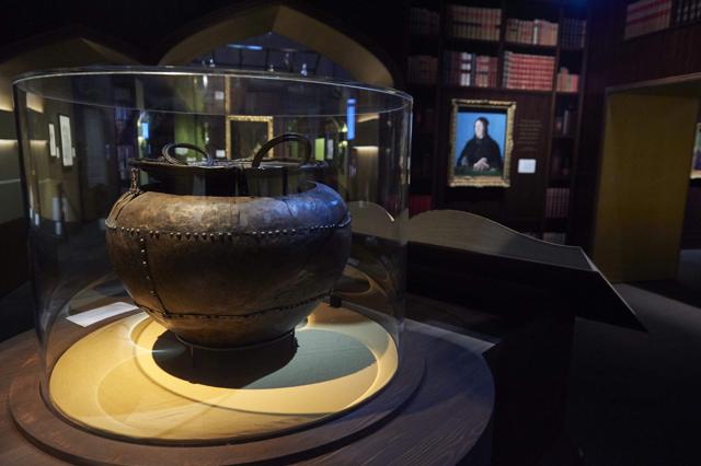 The Battersea Cauldron on display at the exhibition. (AFP) The Battersea Cauldron on display at the exhibition. (AFP)