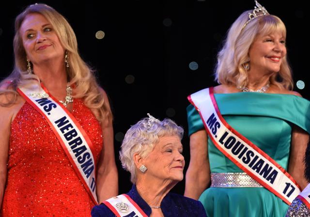 (L-R): Ms. Nebraska Debbie Watts, Ms. Connecticut Charlene Armitage, and Ms. Louisiana Dr. Linda Lister pictured together during the finals of Ms. Senior America 2017. (AFP) (L-R): Ms. Nebraska Debbie Watts, Ms. Connecticut Charlene Armitage, and Ms. Louisiana Dr. Linda Lister pictured together during the finals of Ms. Senior America 2017. (AFP)