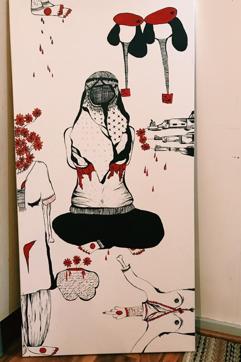 Titled Ownership of your Body, Amina Malik’s painting exhorts women to be proud of their body. (Amina Malik )