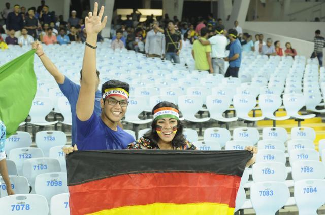 Germany fans enjoy ahead of the FIFA U-17 World Cup quarter-final. (Samir Jana/HT PHOTO) Germany fans enjoy ahead of the FIFA U-17 World Cup quarter-final. (Samir Jana/HT PHOTO)