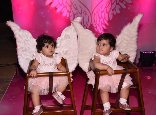 Bella and Vienna celebrate their first birthday.