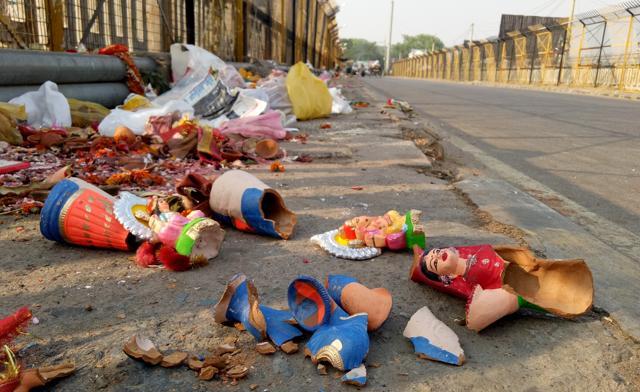 Once the festivities are over, the idols are ruthlessly discarded. Once the festivities are over, the idols are ruthlessly discarded.