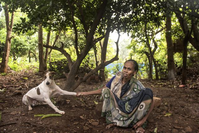 Bayaji Dadu Bendre, 45, resident of Chafacha pada, faced her worst fears when she was attacked by a leopard outside her home. (Satish Bate/HT Photo) Bayaji Dadu Bendre, 45, resident of Chafacha pada, faced her worst fears when she was attacked by a leopard outside her home. (Satish Bate/HT Photo)